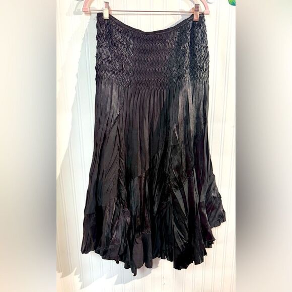 Persona by Great Cavalier Elegant Black Pleated Skirt Sz L - Picture 3 of 4